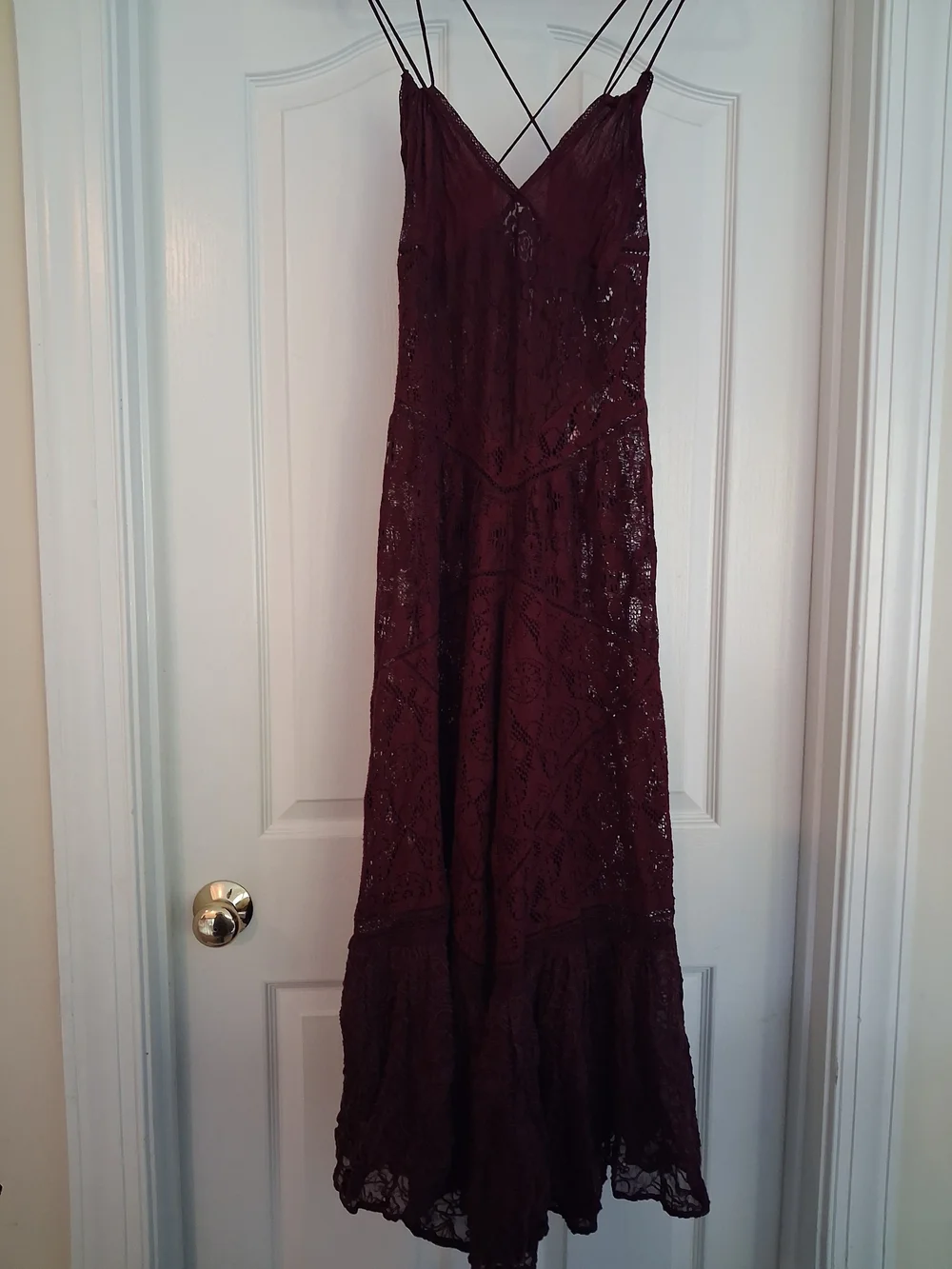 NEW Free People Burgundy Lace Make Me Love You Romper Pantsuit - Picture 2 of 15